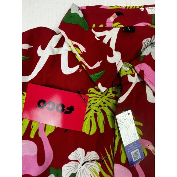 Foco Alabama Crimson Tide Highlights Button Up Shirt Hawaiian Mens LG Flamingos - Picture 7 of 8
